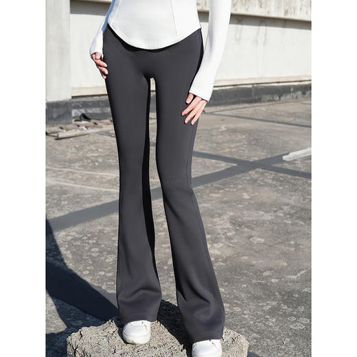 官网399！·蕉家秋冬高弹修身百搭加绒保暖裤瑜伽裤 高腰收腹提臀喇叭裤空气层遮肉显瘦女 穿出超模腿 商品图3