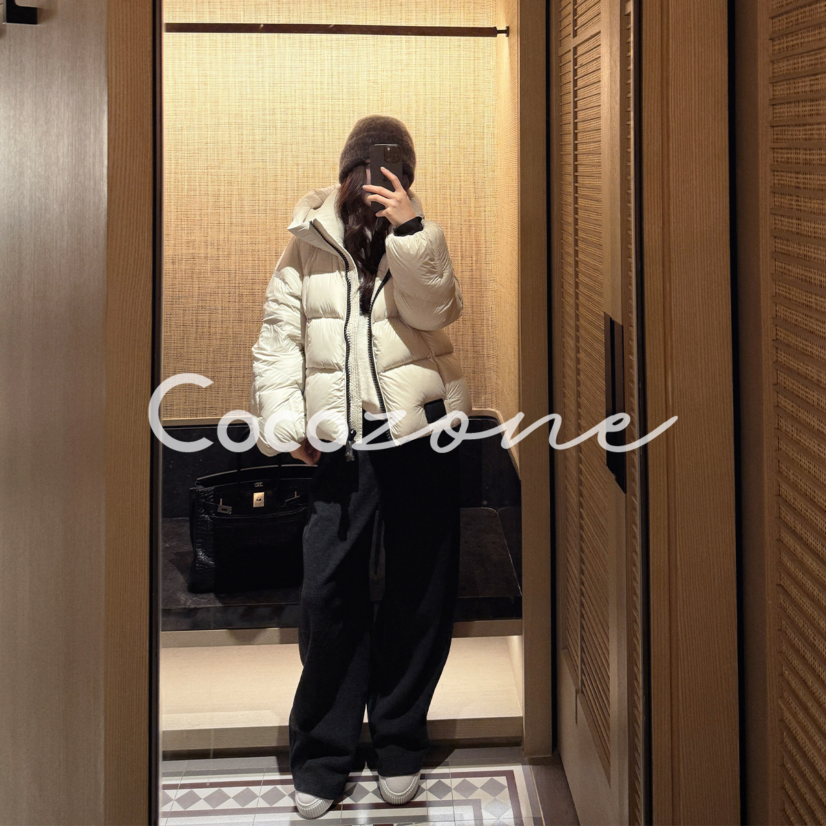 COCO ZONE 刘 一一 “初雪”90白鹅绒拉链连帽鹅绒服 CD2A2754