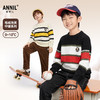 【活力撞色条纹毛衣】男童圆领针织衫冬季新款安奈儿童装EB544587 商品缩略图0