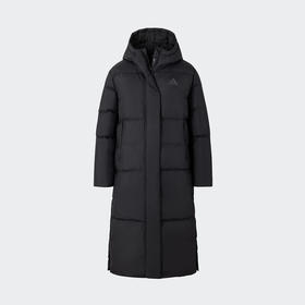 阿迪达斯adidas女子防风保暖运动休闲中长款连帽羽绒服JV6197