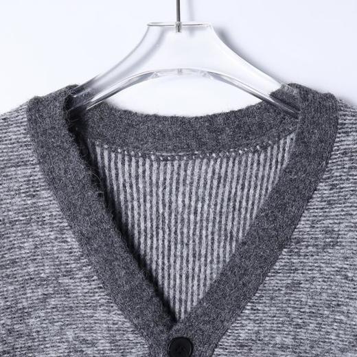 72530SDSA男士秋冬新款痞帅男装韩版休闲撞色纽扣V领开衫毛衣简约百搭 商品图2