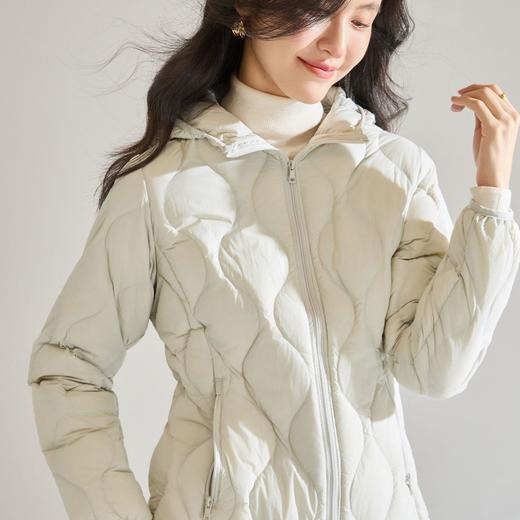 「高货sh」全新升级【铂金会员330/天猫449/差价119】(01703)洛诗琳轻薄90白鸭绒羽绒服2025冬季时尚休闲连帽保暖外套 商品图2