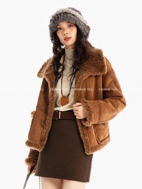 【门店同款】ENJOY冬季“游牧漫寻”翻领短款毛外套 167750196