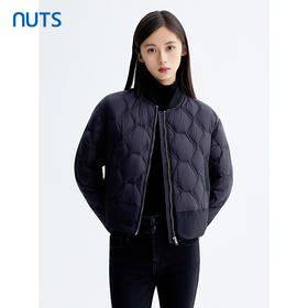 NUTS那时商场同款冬季黑色简约时尚直筒短款羽绒服女5480905A1