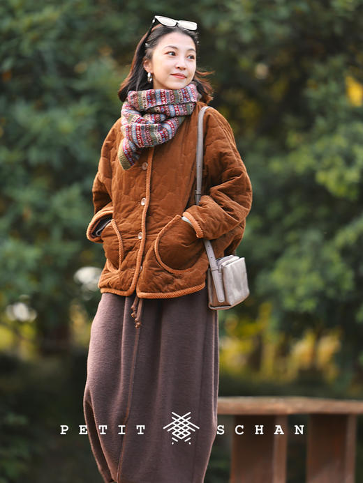 PETIT SCHAN小闪 CLO#950 Caramel Chestnuts 焦糖栗子 绵羊毛混纺圈圈纱松紧腰开叉半裙 商品图6