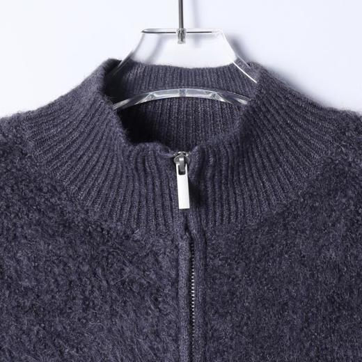 271SDSA秋冬新款痞帅男装潮牌短款绒面拉链立领针织衫百搭开衫毛衣 商品图2