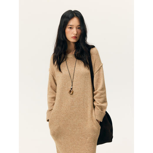 HeyDress羊毛针织直筒宽松连衣裙 商品图3