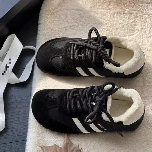 【59/双】爆款加绒保暖德训鞋女款冬季鞋子2025新款勃肯鞋休闲运动毛毛鞋聚 商品图3