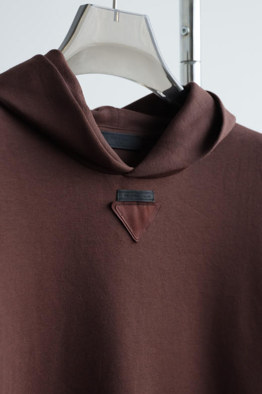 P.R.D 25秋季新款 可可棕 领布标丝光宽松连帽卫衣 WY936 商品图5