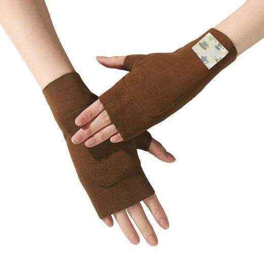 双兜手套德绒半指口袋设计加绒保暖可放暖贴学生写字防冻伤手防风 商品图3