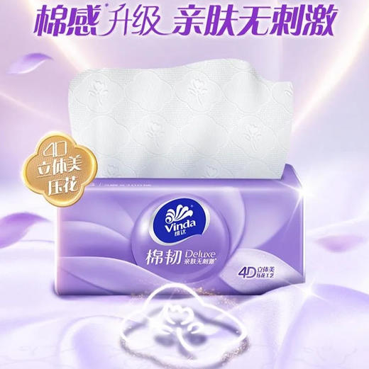 【抽纸】维达 棉韧抽取式纸面巾抽纸纸巾三层S码 100抽*8包/提 商品图0