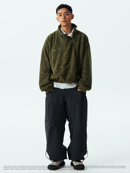 CryingCenter 半开斜门襟套头宽松卫衣 男女款 哭喊中心 商品图5