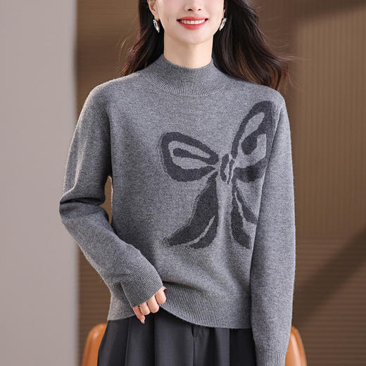 CC 35538减龄小衫洋气半高领毛衣宽松时尚妈妈打底衫厚 商品图0