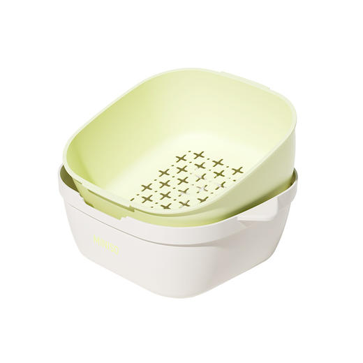 MINISO 清风系列 双层沥水收纳篮四件套SO-JYP2012 商品图0