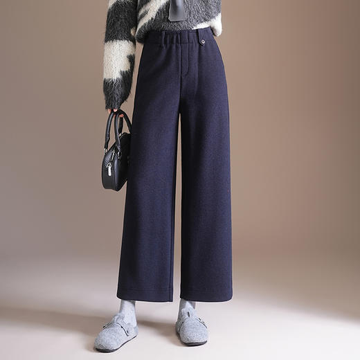 窄版修身阔腿裤小个子通勤九分裤，垂坠感高腰直筒裤MYX-XBMY-9557-L 商品图2