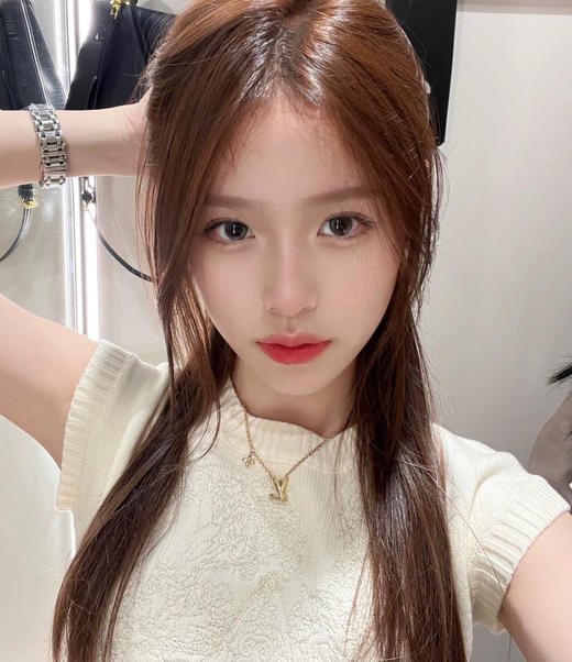 YS19-驴家logo满钻 金属水晶项链金色（JM*MM） 商品图3