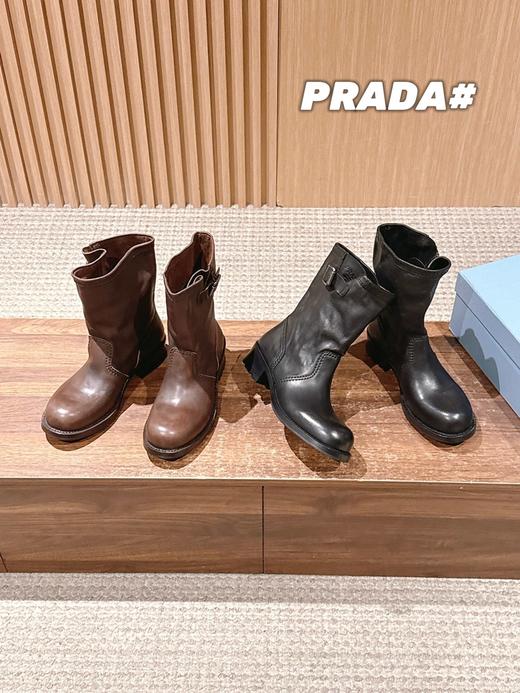 普拉达 秋冬新款粗跟骑士靴（DBG） 商品图1