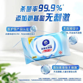 【湿巾】维达 杀菌盖装湿巾温和旅游便捷出行抽取式带盖纸巾湿巾 30片/份