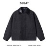 26176SDSA男士秋冬新款痞帅男装美式简约拼皮翻领设计夹克外套复古百搭 商品缩略图0