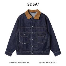 SDSA男士秋冬新款痞帅男装韩版简约拼接撞色翻领夹克外套百搭时尚