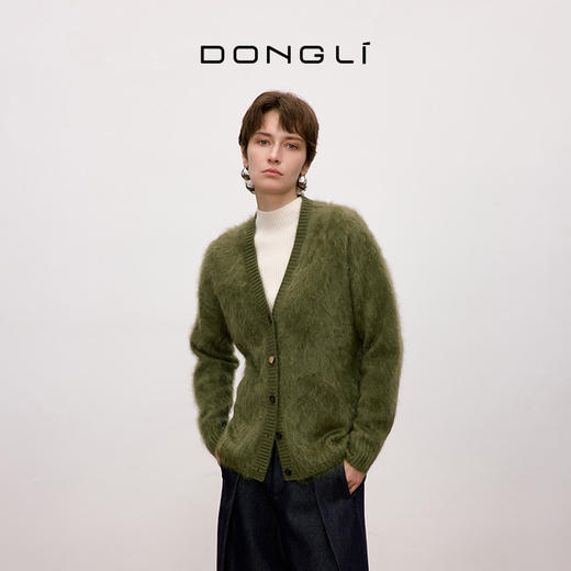 东黎 • 你本珍贵 山羊绒女士秋季拉毛V领开衫 5412 商品图1