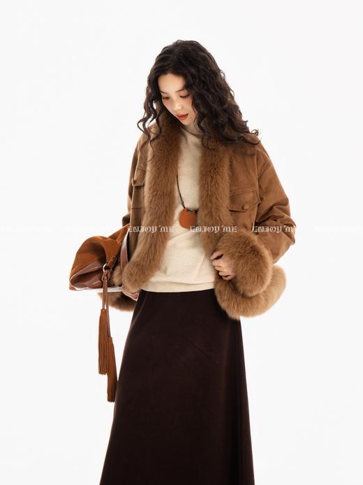 【门店同款】ENJOY冬季“游牧漫寻”雪球奶咖皮草外套 167643518 商品图1