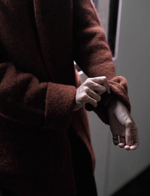 JAI 25AW 紫式部/朽叶落/红枫色羊驼毛针织邮递员外套 商品图13