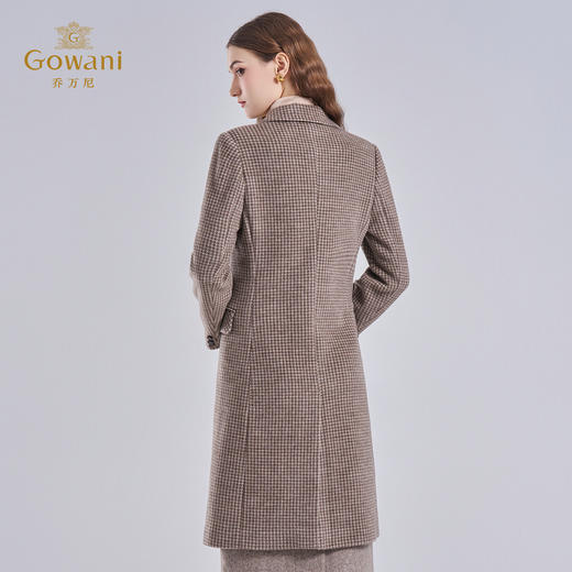 乔万尼绵羊毛经典通勤职场格纹英伦风毛呢外套大衣EF4A195 商品图4