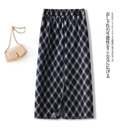 百媚生 高腰通勤毛呢包臀裙半身裙62036 商品图1