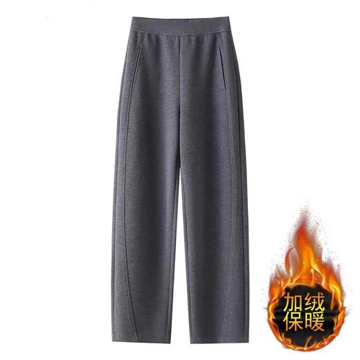 百媚生 醋酸羊毛呢弯刀裤女显瘦加绒保暖香蕉裤25007 商品图0