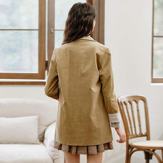 Famecoco范可儿兔子绣花灯芯绒休闲西装外套F225AW008 商品图3