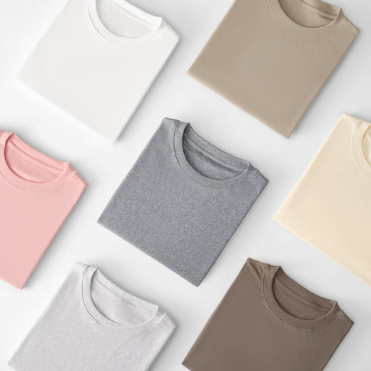 【59元2件】秋季女款230g氨纶棉正肩长袖t恤 修身显瘦圆领上衣 商品图4