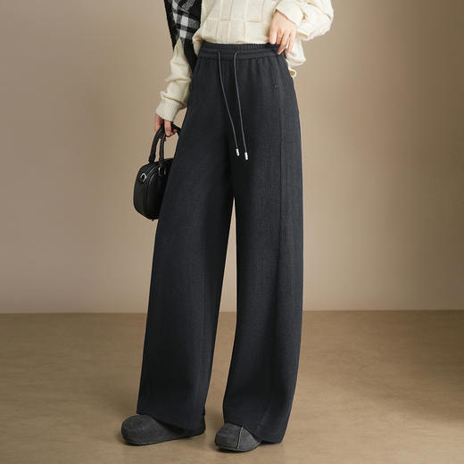 松紧腰加绒加厚休闲长裤，垂坠感遮胯宽松直筒裤阔腿裤MYX-KDFY-72917-L 商品图2