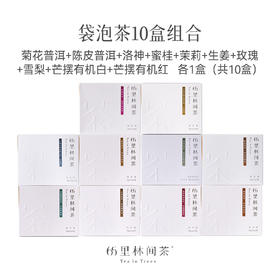 趣品 | 菊花普洱+陈皮普洱+洛神+蜜桂+茉莉+生姜+玫瑰+雪梨+芒摆有机白+芒摆有机红 各1盒（共10盒） 281g