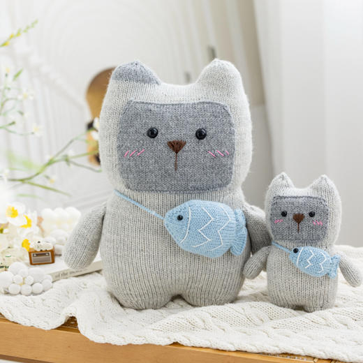苏苏姐家猫咪抱枕玩偶手工DIY棒针钩针编织毛线团羊毛自制材料包 商品图2