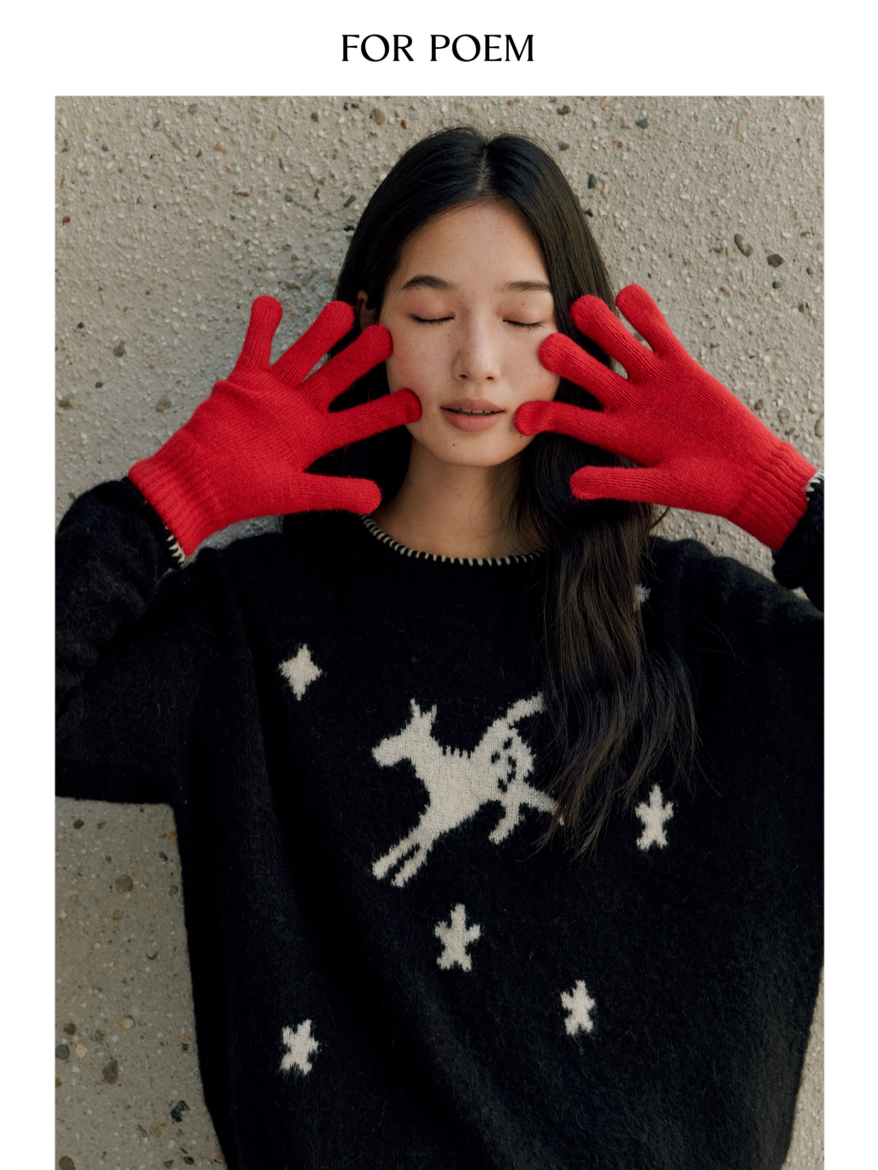 ForPoem 25/FW 原创设计新年马年系列羊毛羊驼套头毛衣内搭针织衫