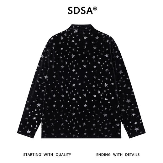 T4972SDSA男士秋冬新款痞帅男装潮牌满印洒金星星半高领长袖T恤百搭潮 商品图5