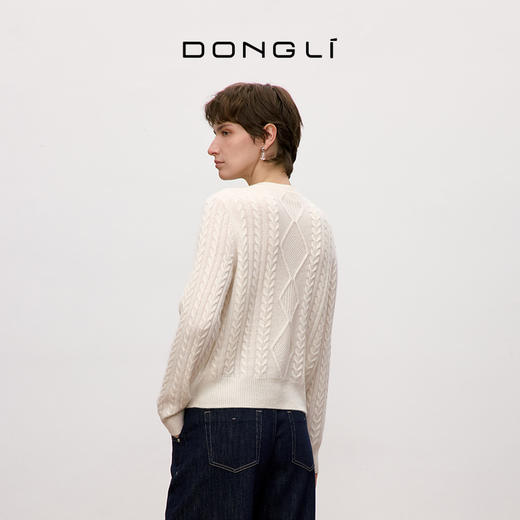 东黎 • 你本珍贵 山羊绒女士秋季圆领加珍珠钻开衫 5421 商品图3