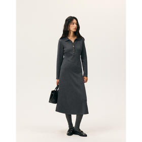 HeyDresspolo领针织收腰连衣裙