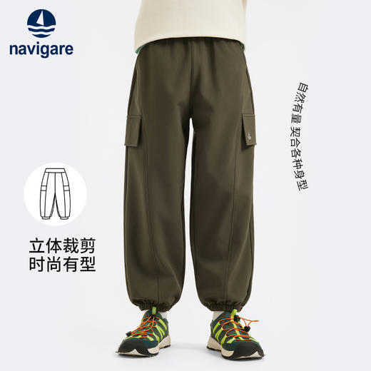 【纳维凯尔】【加绒】【140-175】男童复合摇粒绒百搭工装裤 商品图7