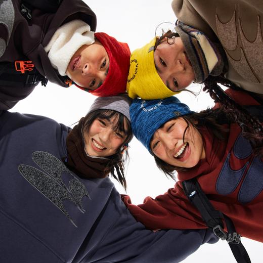 CryingCenter漩涡抓绒针织户外徒步秋冬保暖护耳针织帽半指手套 商品图2