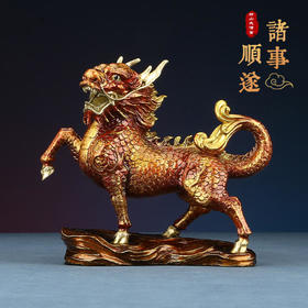 太清彩铜火麒麟摆件