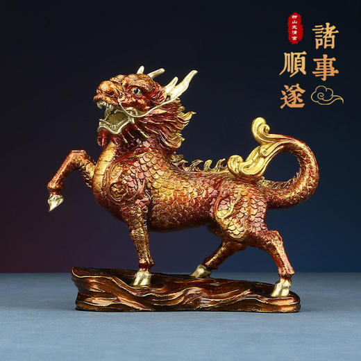 太清彩铜火麒麟摆件 商品图0