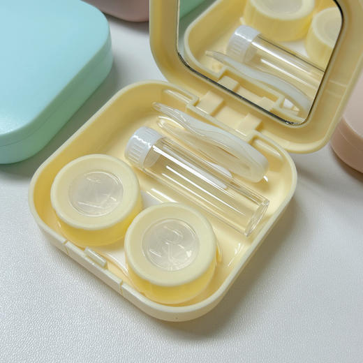 简约纯色净面隐形眼镜盒伴侣盒美瞳盒917 商品图3