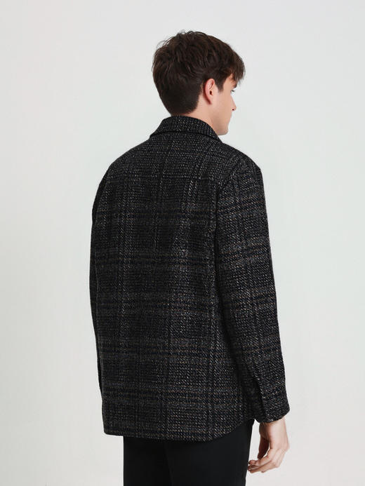 callisto咖色绵羊毛格纹外套 商品图4