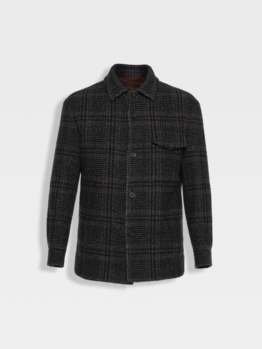 callisto咖色绵羊毛格纹外套 商品图0