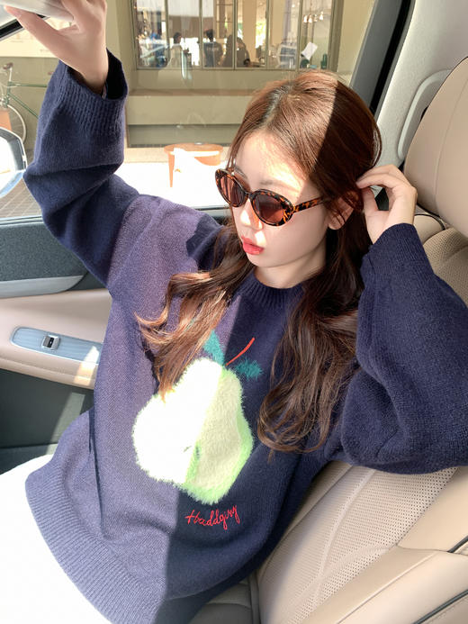 <曾小咸推荐>【现货】韩系刺绣圆领套头毛衣女 特价89.99秒杀！ 商品图7