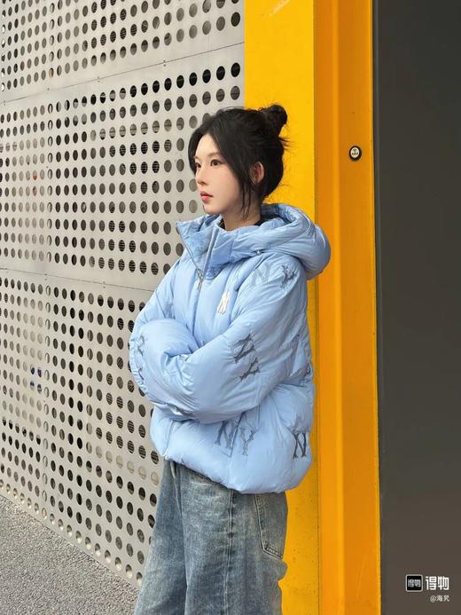 MLB满印宽松面包服舒适保暖轻盈百搭连帽羽绒服 商品图1