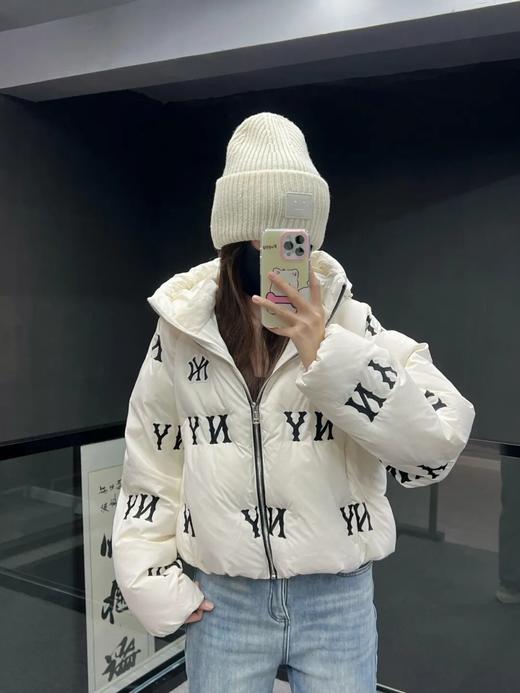 MLB满印宽松面包服舒适保暖轻盈百搭连帽羽绒服 商品图0