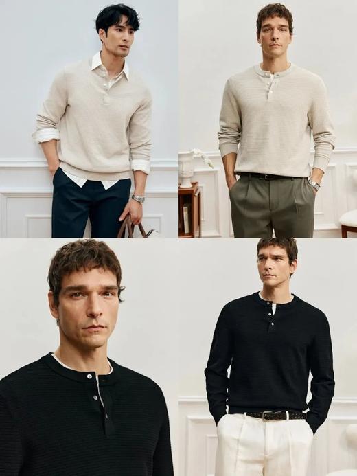 格桑米Gesamy·亨利领卫衣 |特殊蓄能柔软面料，内里绒含羊毛，上身高级保暖 商品图2